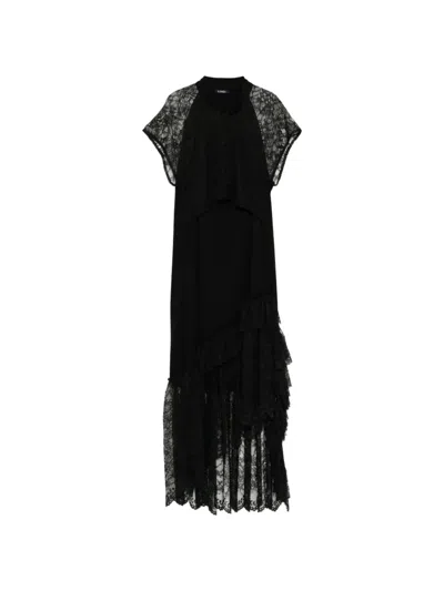 Limi Feu Lace-panelled Ruffled Dress In Black