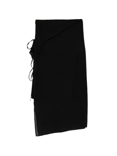 Limi Feu Lace-up Asymmetric Skirt In Black