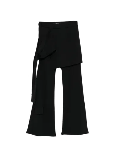 Limi Feu Layered Cotton Trousers In Black