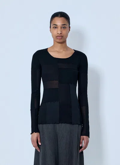 Limi Feu Patchwork Long T-shirt In Black