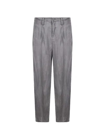 Limi Feu Pleated Slit-detail Trousers In Gray