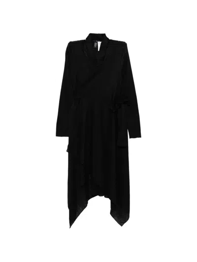 Limi Feu Ribbed Asymmetric Cardigan In Black