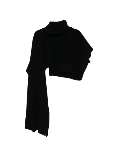 Limi Feu Ribbed-knit Cropped Sweater In Black