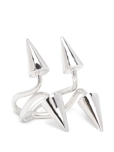 Limi Feu Spike-detail Double-band Ring In Silver