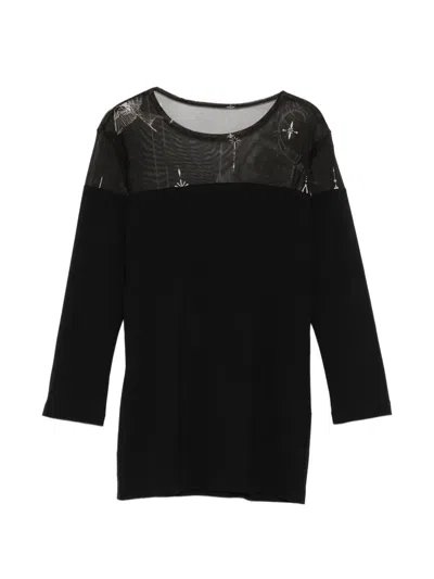 Limi Feu Tattoo-printed Panelled T-shirt In Black