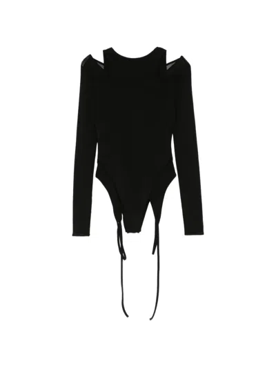 Limi Feu Tulle Layered Bodysuit In Black