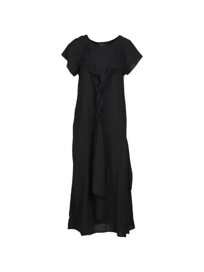 Limi Feu Wrinkled Twisted Midi Dress In Black