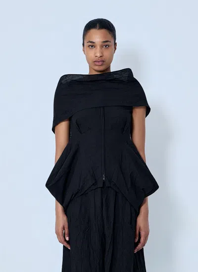 Limi Feu Wrinkled Typewriter Scarf Detail Vest In Black