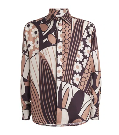 Limitato X Andrea Marchesini Silk Floral Shirt In Brown