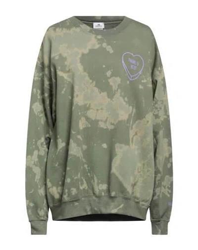 Limited Edition Woman Sweatshirt Military Green Size L Cotton, Polyester