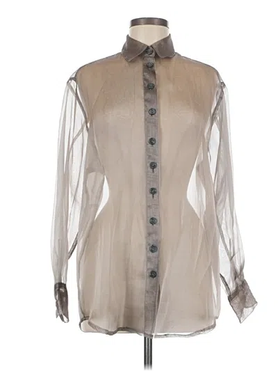 Pre-owned Limited London Paris New York Long Sleeve Blouse In Gray