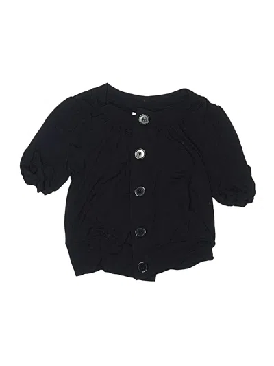 Pre-owned Limited Too Kids' 3/4 Sleeve Top Black Keyhole Neckline Tops