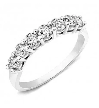 Pre-owned Limor 1.00ct Round Brilliant Cut Wedding Ring 14k White Gold In D