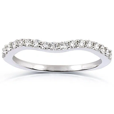 Pre-owned Limor 1/8ct Curved Diamond Wedding Ring 14k White Gold