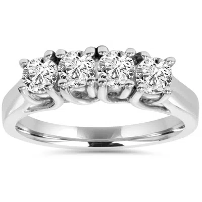 Pre-owned Limor 1ct Diamond White Gold Curve Wedding Ring Enhancer In K-l