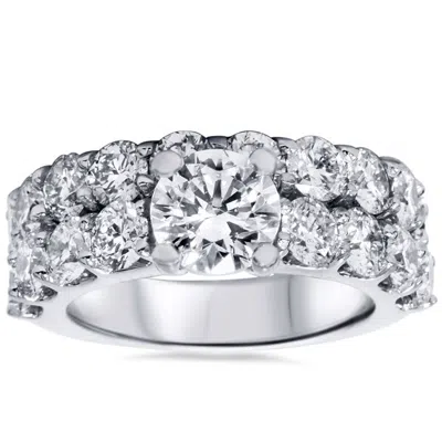 Pre-owned Limor 6.00 Ct Diamond Enhanced Engagement Ring Set 14k Solid White Gold