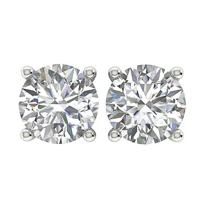 Pre-owned Limor Si1 Solitaire Studs Earrings 1.01ct Natural Diamond 14k White Yellow Rose Gold