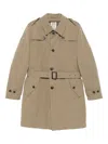 L'impermeabile Gilberto Belted Trench Coat In Brown