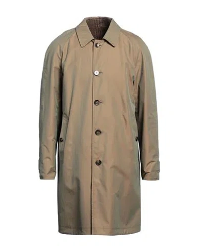 L'impermeabile Man Overcoat & Trench Coat Khaki Size 42 Cotton In Green