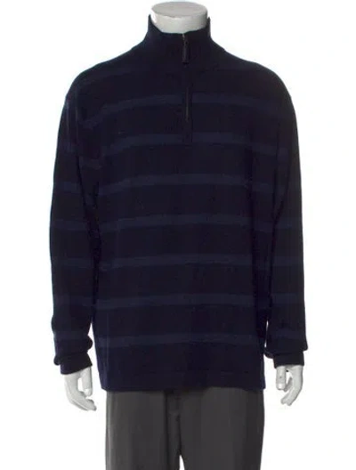Pre-owned L'impermeabile Merino Wool Striped Pullover In Blue