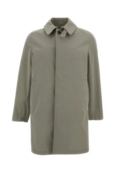L'impermeabile Minimalist Mid-length Coat With Classic Collar In Green