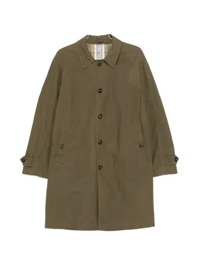 L'impermeabile New Dean Waxed Raglan-sleeve Coat In Green
