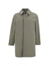 L'impermeabile Grey Coat With Concealed Button Placket In Green