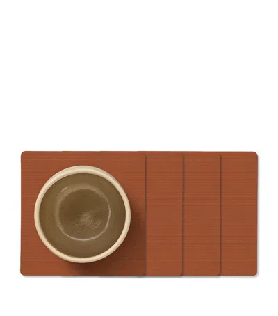 Lind Dna Square Corduroy Coasters In Orange
