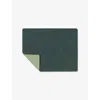 Lind Dna Square Large Reversible Leather Table Mat 35cm X 45cm Olive And Dark Green In Olive And Dark Green