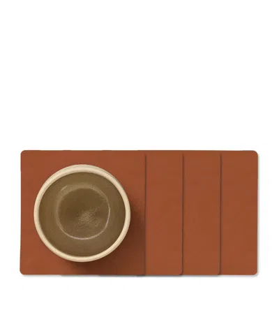 Lind Dna Square Nupo Coasters In Orange