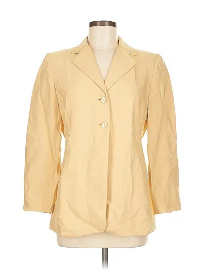 Pre-owned Linda Allard Ellen Tracy 3/4 Sleeve Button Down Shirt In Brown