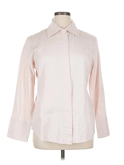 Pre-owned Linda Allard Ellen Tracy 3/4 Sleeve Button Down Shirt In Pink