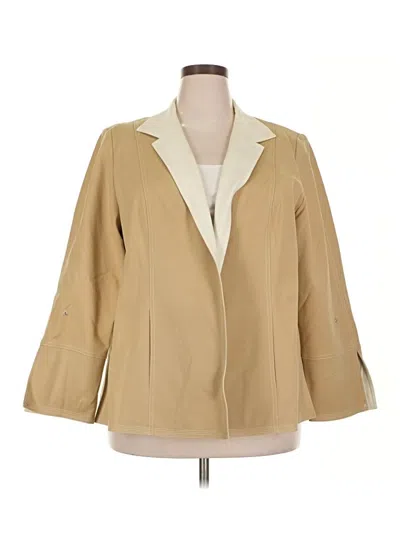 Pre-owned Linda Allard Ellen Tracy Blazer Jacket In Tan