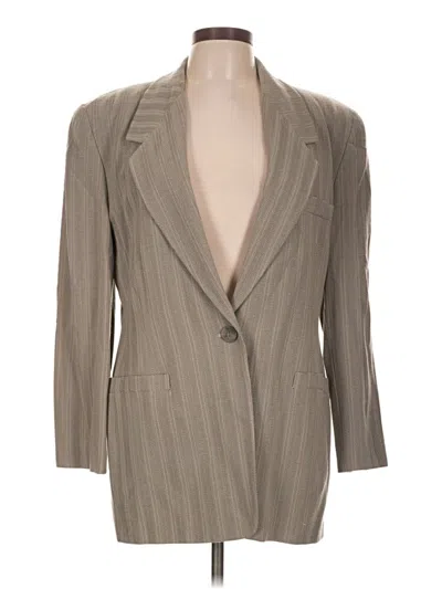 Pre-owned Linda Allard Ellen Tracy Blazer Jacket In Tan