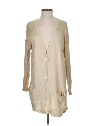 Pre-owned Linda Allard Ellen Tracy Cardigan Sweater In Gold