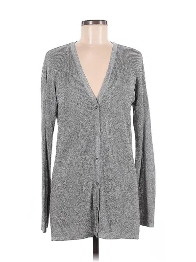 Pre-owned Linda Allard Ellen Tracy Cardigan Sweater In Gray