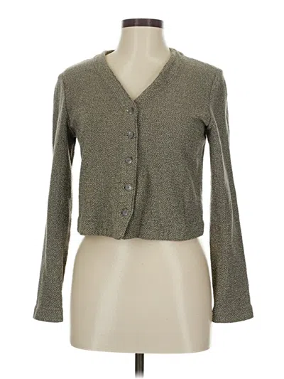 Pre-owned Linda Allard Ellen Tracy Cardigan Sweater In Gray