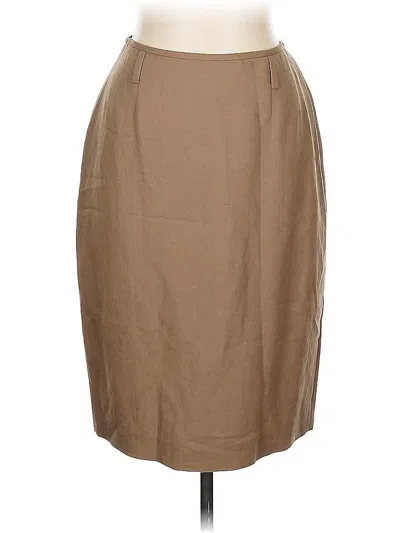 Pre-owned Linda Allard Ellen Tracy Casual Skirt In Brown