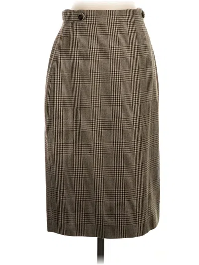 Pre-owned Linda Allard Ellen Tracy Casual Skirt In Brown