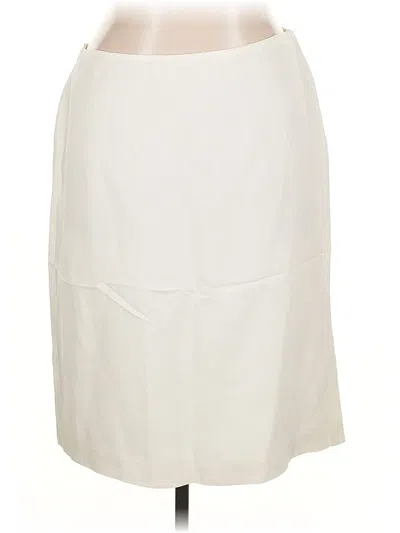 Pre-owned Linda Allard Ellen Tracy Casual Skirt In White
