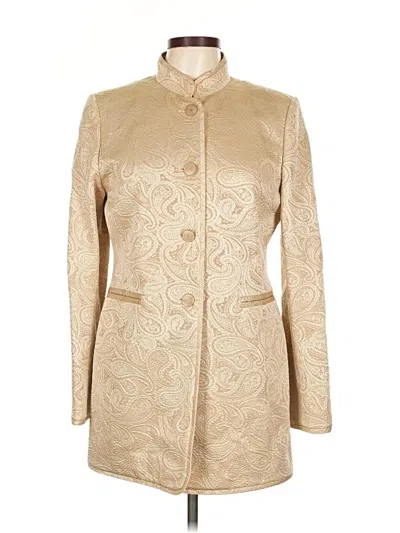 Pre-owned Linda Allard Ellen Tracy Coat In Gold