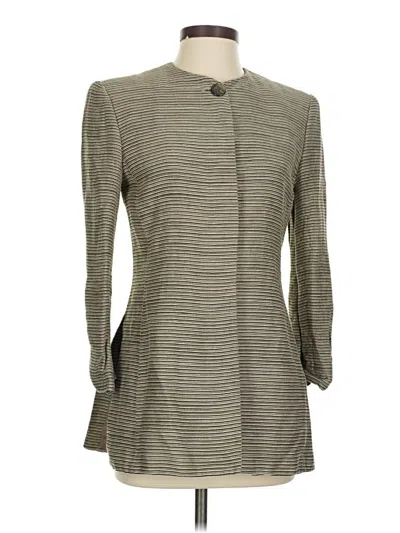 Pre-owned Linda Allard Ellen Tracy Coat In Gray