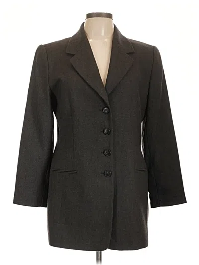 Pre-owned Linda Allard Ellen Tracy Coat In Gray