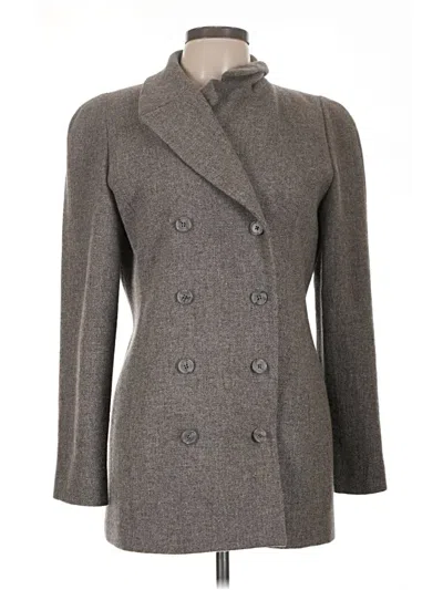 Pre-owned Linda Allard Ellen Tracy Coat In Gray