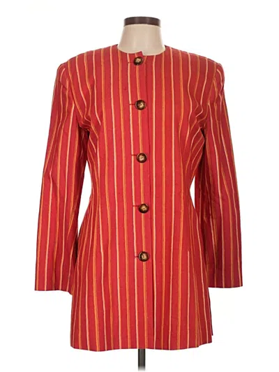 Pre-owned Linda Allard Ellen Tracy Coat In Red