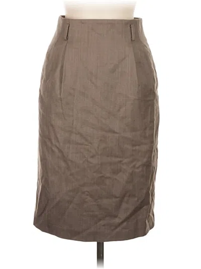 Pre-owned Linda Allard Ellen Tracy Formal Skirt In Brown