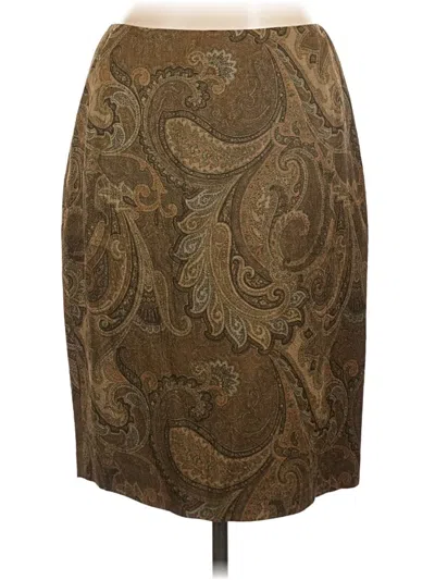 Pre-owned Linda Allard Ellen Tracy Formal Skirt In Brown