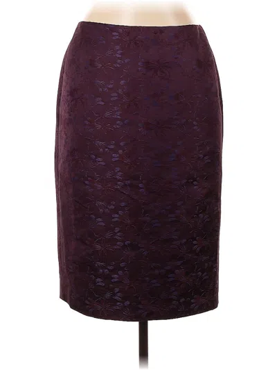 Pre-owned Linda Allard Ellen Tracy Formal Skirt In Burgundy