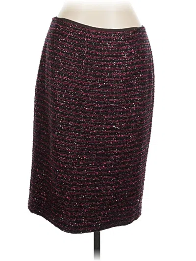 Pre-owned Linda Allard Ellen Tracy Formal Skirt In Burgundy