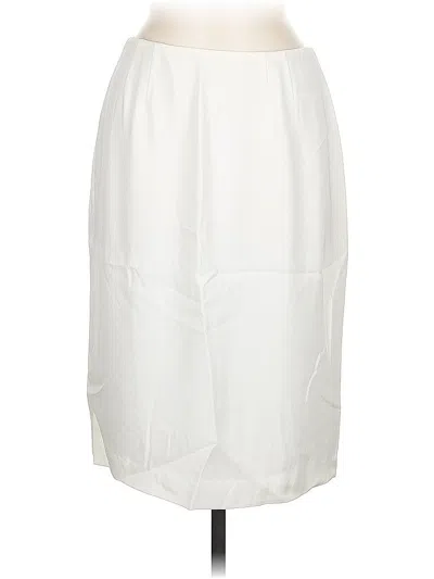 Pre-owned Linda Allard Ellen Tracy Formal Skirt In White